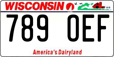 WI license plate 789OEF