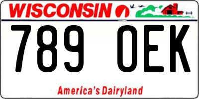WI license plate 789OEK