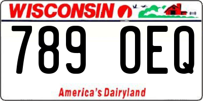 WI license plate 789OEQ