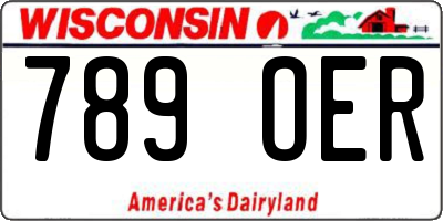 WI license plate 789OER