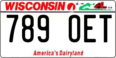 WI license plate 789OET