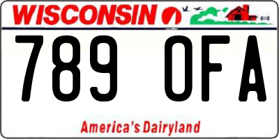 WI license plate 789OFA