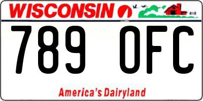 WI license plate 789OFC