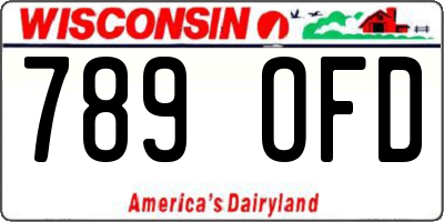 WI license plate 789OFD