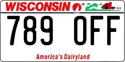WI license plate 789OFF