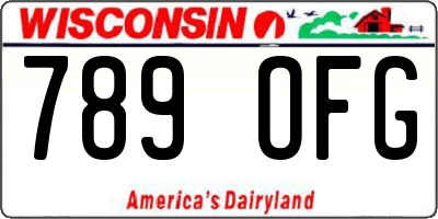 WI license plate 789OFG