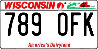 WI license plate 789OFK