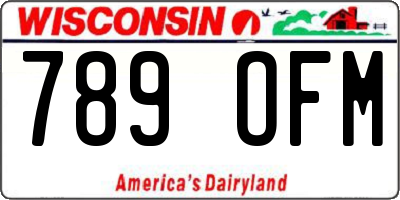 WI license plate 789OFM