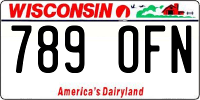 WI license plate 789OFN