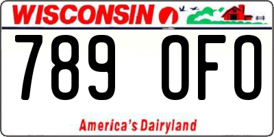 WI license plate 789OFO