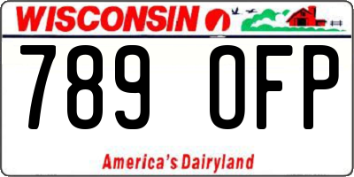 WI license plate 789OFP