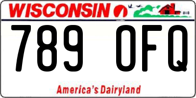 WI license plate 789OFQ