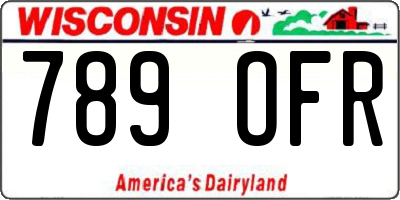 WI license plate 789OFR