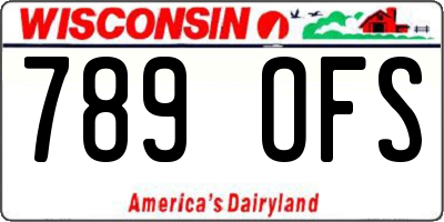 WI license plate 789OFS