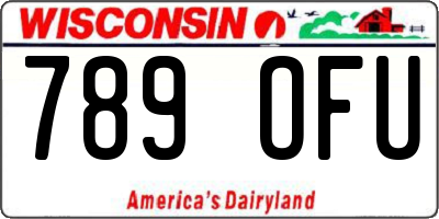 WI license plate 789OFU