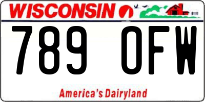 WI license plate 789OFW