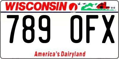 WI license plate 789OFX