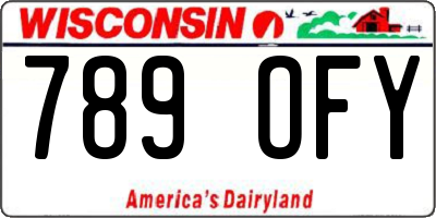 WI license plate 789OFY