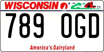 WI license plate 789OGD