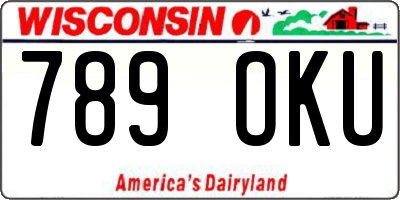 WI license plate 789OKU