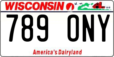 WI license plate 789ONY