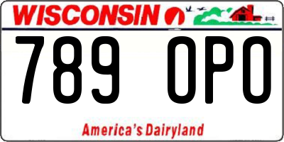 WI license plate 789OPO