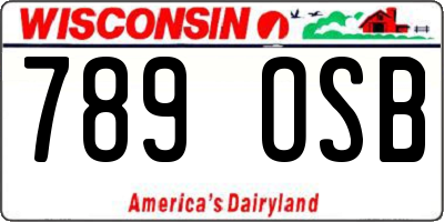 WI license plate 789OSB