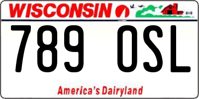 WI license plate 789OSL