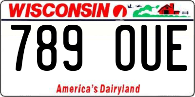 WI license plate 789OUE