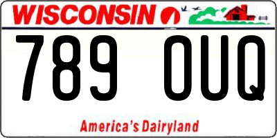 WI license plate 789OUQ
