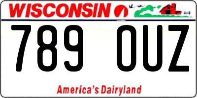 WI license plate 789OUZ