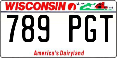 WI license plate 789PGT