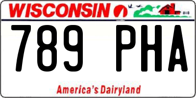 WI license plate 789PHA