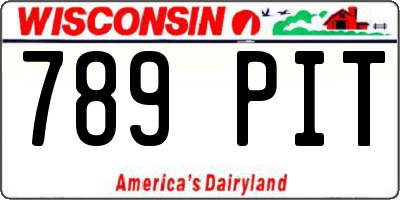 WI license plate 789PIT