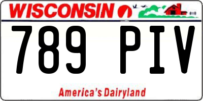WI license plate 789PIV