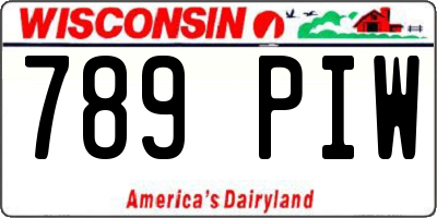 WI license plate 789PIW