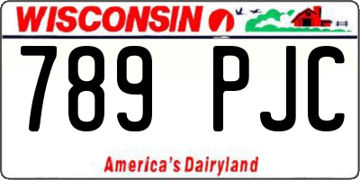 WI license plate 789PJC