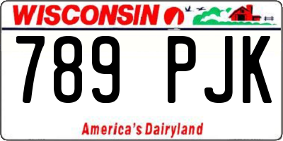 WI license plate 789PJK