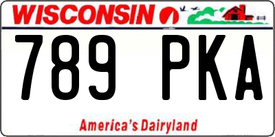WI license plate 789PKA