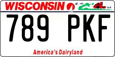 WI license plate 789PKF