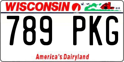 WI license plate 789PKG
