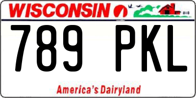 WI license plate 789PKL