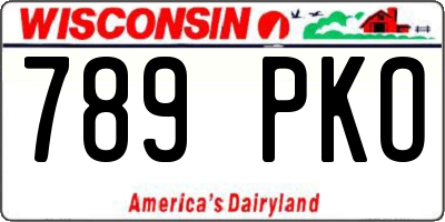 WI license plate 789PKO