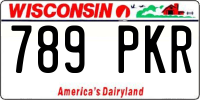 WI license plate 789PKR