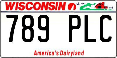 WI license plate 789PLC