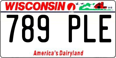 WI license plate 789PLE