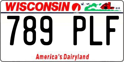 WI license plate 789PLF