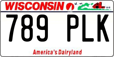 WI license plate 789PLK