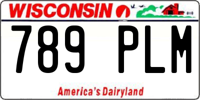 WI license plate 789PLM