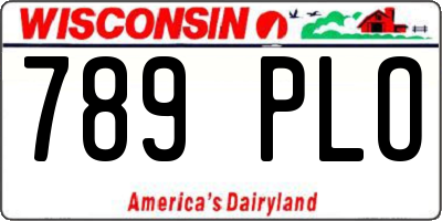 WI license plate 789PLO